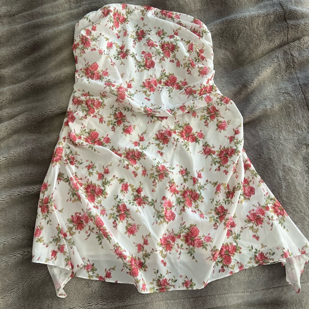 Floral Strapless Dress